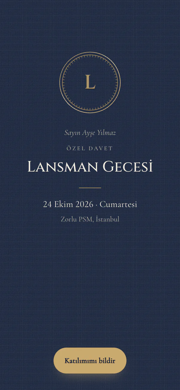 Dijital fuar davetiyesi kapağı: Arma Mührü tasarımı telefon ekranında