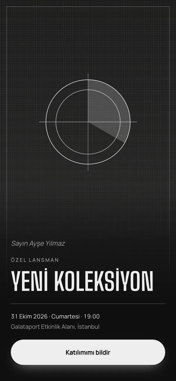 Dijital fuar davetiyesi kapağı: Film Gecesi tasarımı telefon ekranında