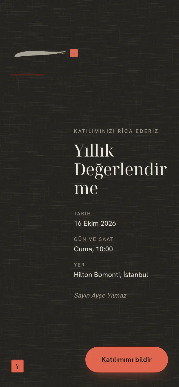 Dijital fuar davetiyesi kapağı: Sumi Toplantı tasarımı telefon ekranında